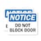 Signmission OSHA Notice Decal - Do Not Block Door, 10 in W x Rectangle, Vinyl Decal OS-2PACK-NS-D-710-L-19530 - alternate 1